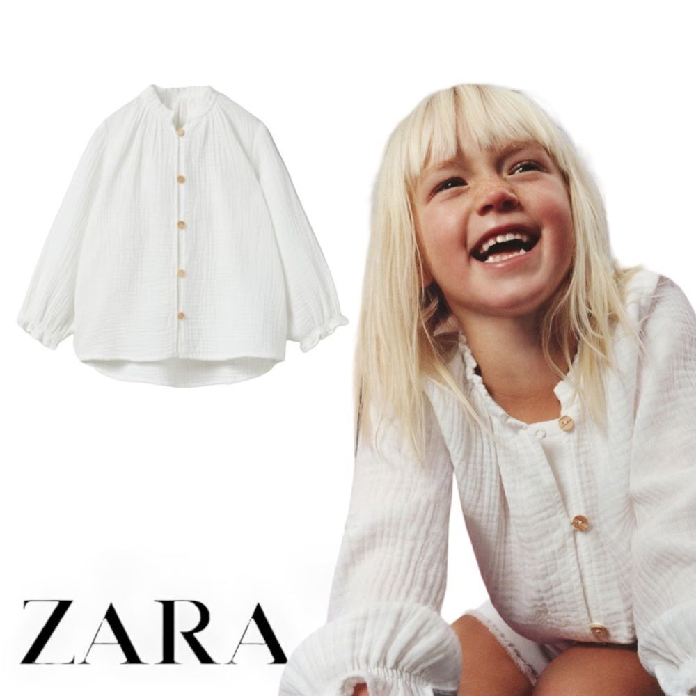 ZARA Kids | White | OVERSIZED TEXTURED BLOUSE